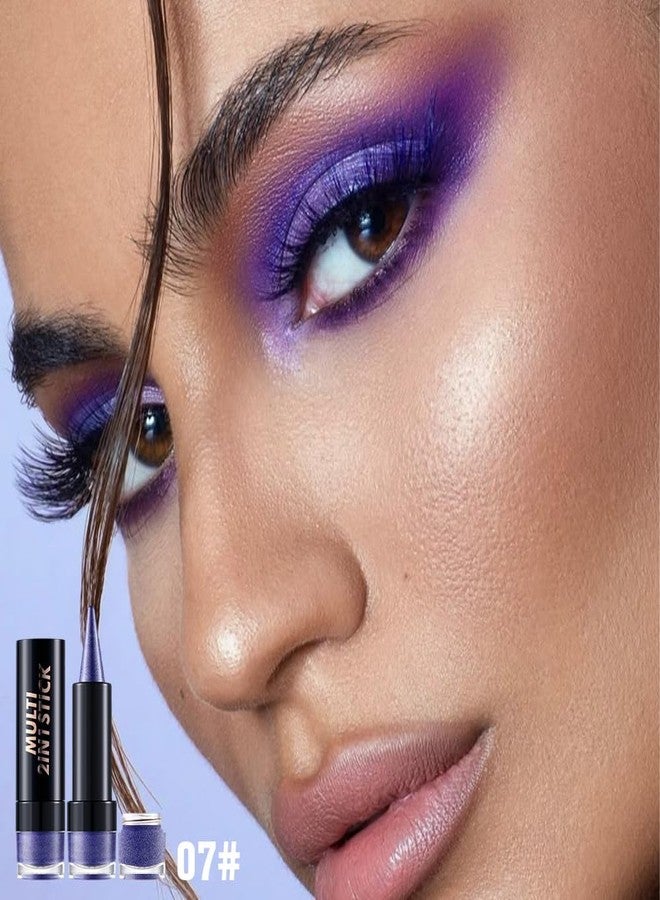 يوميز دايري قلم ظلال عيون وكحل عيون بنفسجي من إيمي دايري، 2 في 1، قلم ظلال عيون كريمي + كحل جل | قلم مكياج عيون مقاوم للماء والتلطخ للنساء، للوجه والشفاه | قلم ظلال عيون قابل للدوران - Image 2